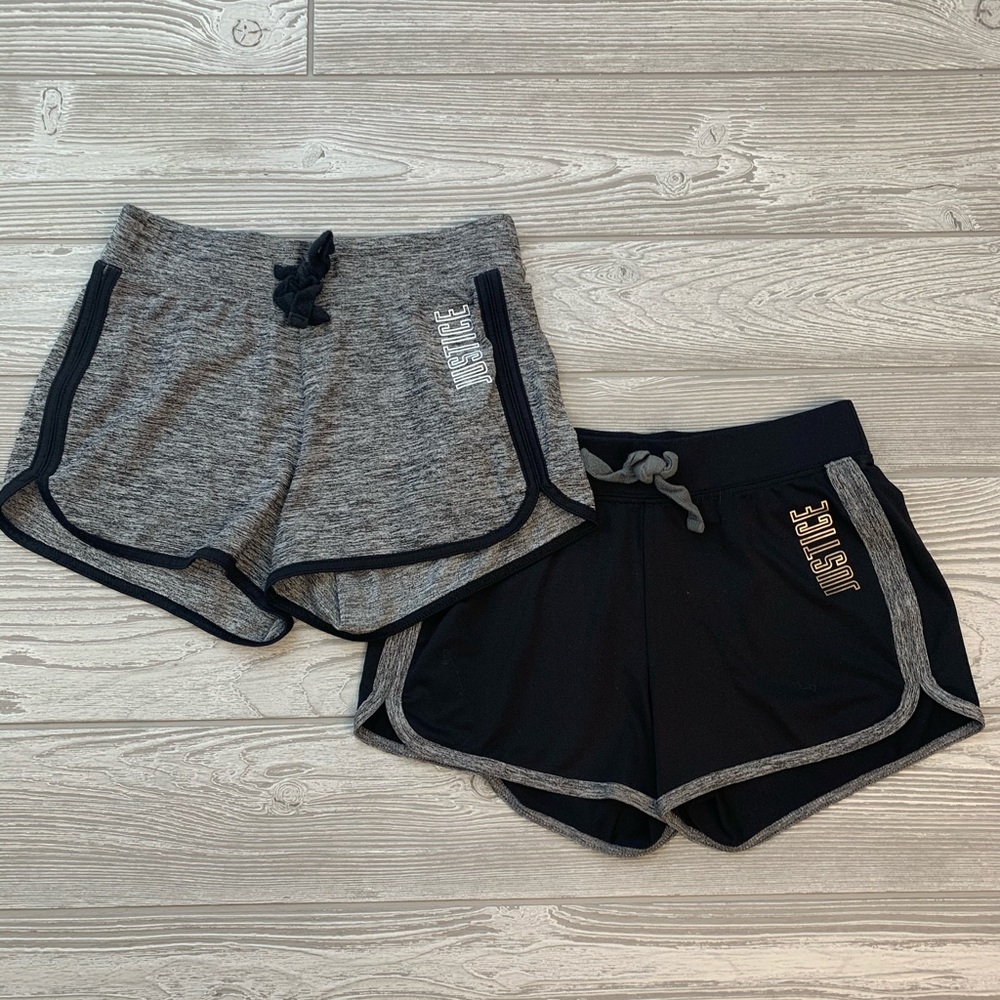 Set of 2 Justice Active shorts. Size 10 EUC